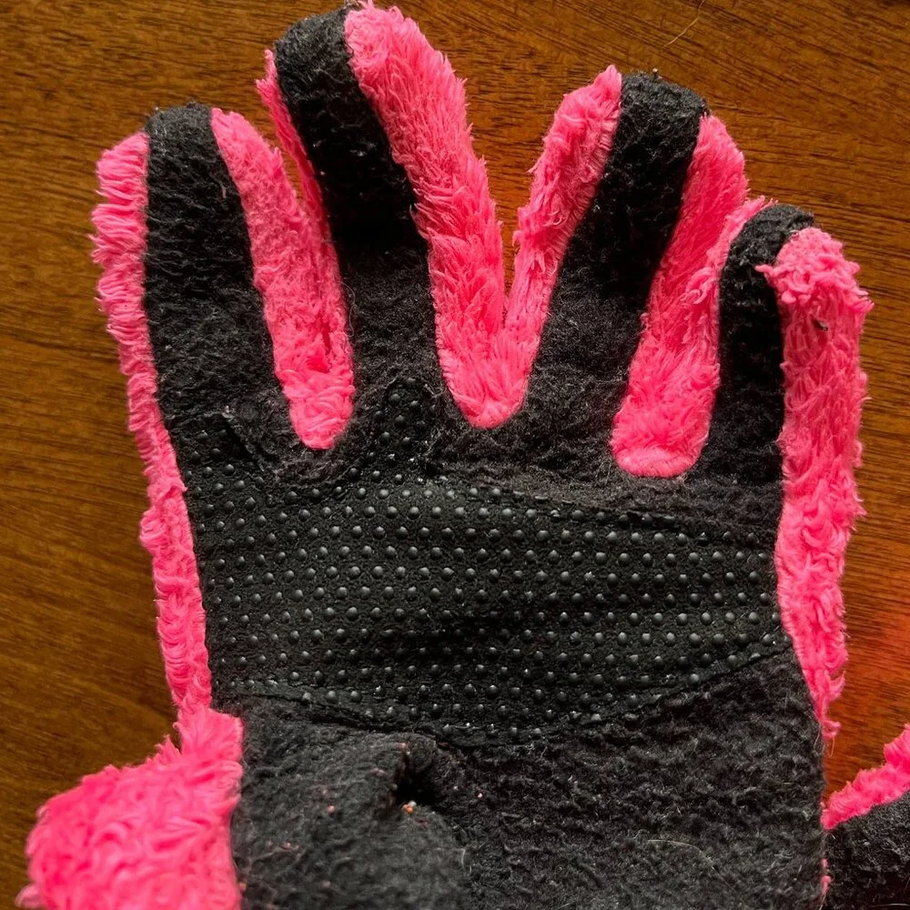 The North Face pink fleece gloves S 6-7